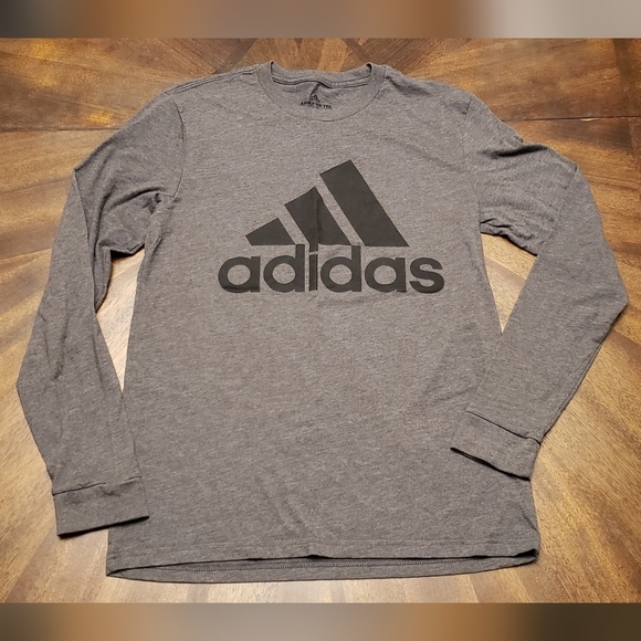 Adidas Amplifier Mens Gray Long Sleeve Shirt Size S - Picture 1 of 14